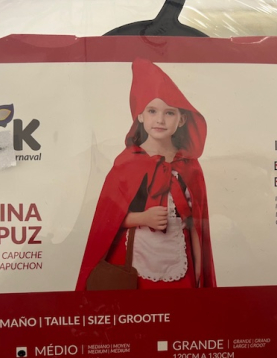 Disfarce Capuchinho vermelho 7-10A