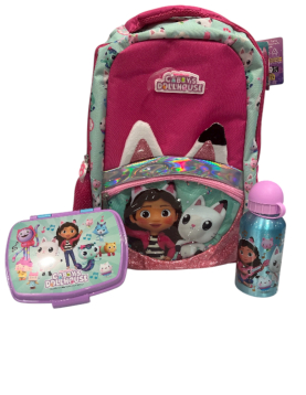 Conjunto Mochila, garrafa térmica e sanduicheira Gabby´s
