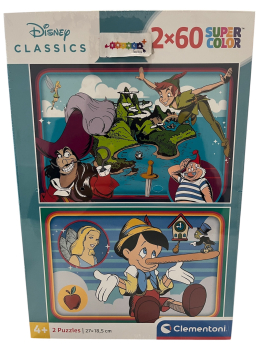 Puzzle Peter pan / Pinóquio 2x 60peças  + 4 anos